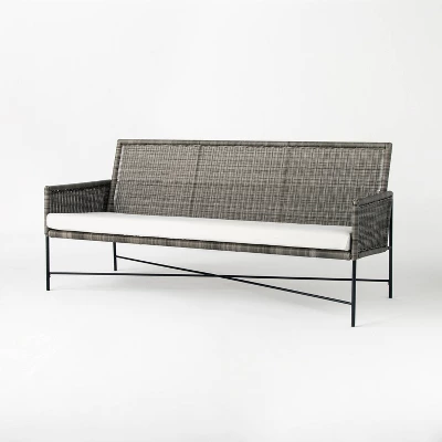Wicker & Metal X Frame Patio Sofa - Gray - Threshold™ Designed With Studio McGee 4 Wicker & Metal X Frame Patio Sofa - Gray - Threshold™ Designed With Studio McGee - Image 2