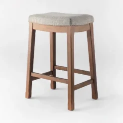 Candor Wood And Upholstered Saddle Counter Height Barstool - Threshold™ 16 Candor Wood And Upholstered Saddle Counter Height Barstool - Threshold™ -West Elm GUEST 5b16e3f6 659a 452c 94c6 c37d9de19550