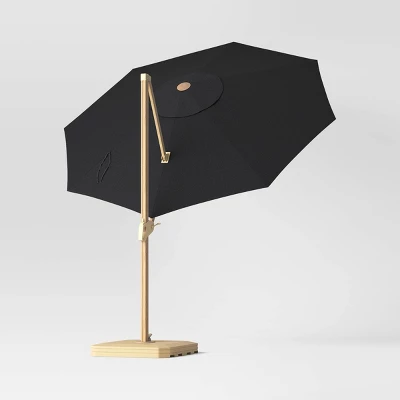 11'x11' Offset Patio Umbrella - Light Wood Pole - Threshold™ 4 11'x11' Offset Patio Umbrella - Light Wood Pole - Threshold™ - Image 2