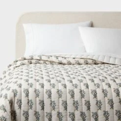 Voile Woodblock Printed Quilt Ivory - Threshold™ -West Elm GUEST 6c09ead2 dfb1 46be bf31 3922aa8b5dff