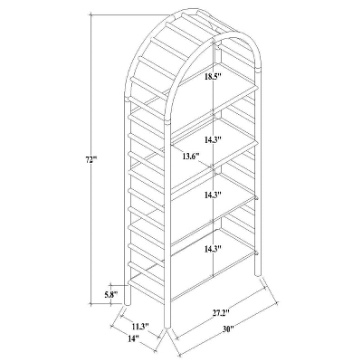 72" Holladay Curved Wooden Bookcase - Threshold™ Designed With Studio McGee 8 72" Holladay Curved Wooden Bookcase - Threshold™ Designed With Studio McGee - Image 6