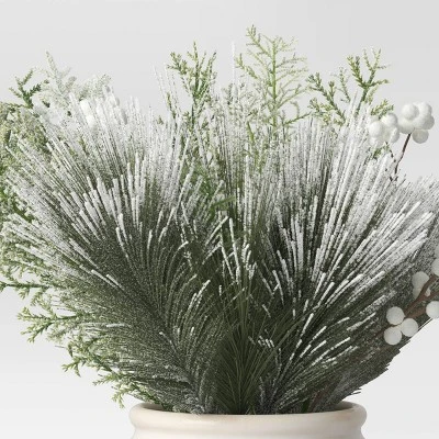 Artificial Plant Large Heavy Flocked Arrangement - Threshold™ 4 Artificial Plant Large Heavy Flocked Arrangement - Threshold™ - Image 2