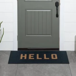 1'7.5"x3'11" 'Hello' Doormat Black/Tan - Threshold™ 9 1'7.5"x3'11" 'Hello' Doormat Black/Tan - Threshold™ -West Elm GUEST a27f9ca5 14a7 4fc2 8728 28e6d1b52f17