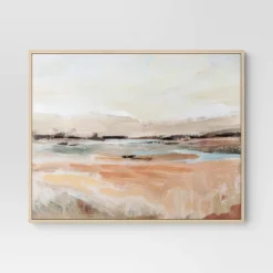 (Set Of 2) 24" X 30" Faded Landscape Framed Wall Canvases Natural - Threshold™ -West Elm GUEST a7a9af26 739a 4a19 99d4 88561900c0f4