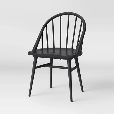 2pk Adwolf Rounded Spindle Dining Chairs Black - Threshold™ 4 2pk Adwolf Rounded Spindle Dining Chairs Black - Threshold™ - Image 2