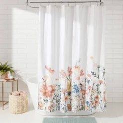 Watercolor Engineered Floral Shower Curtain - Threshold™