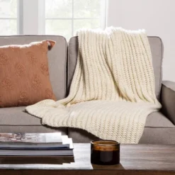Chunky Knit Reversible Throw Blanket - Threshold™ -West Elm GUEST b04cf30c e385 47a6 b25b 6cea8b96bae5