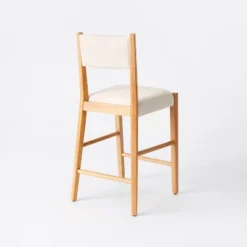 2pk Yalecrest Upholstered Seat And Back With Wood Frame Counter Height Barstools Cream/Natural - Threshold™ Designed With Studio McGee -West Elm GUEST b0d26e7a 0445 46ba 94e6 8e3a6b4d65da