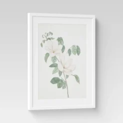 (Set Of 2) 24" X 30" Flowers Framed Wall Art White - Threshold™ -West Elm GUEST b5f32dc5 35cb 4cb2 aace 5de52b09fc17