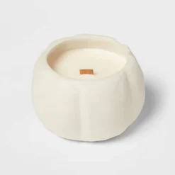 12oz Brushed Abstract Pumpkin Ceramic With Woodwick And Dustcover Dried Leaves + Hickory Candle - Threshold™ 8 12oz Brushed Abstract Pumpkin Ceramic With Woodwick And Dustcover Dried Leaves + Hickory Candle - Threshold™ -West Elm GUEST ca336cab 30a9 4816 a86c a9481933e877