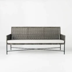 Wicker & Metal X Frame Patio Sofa - Gray - Threshold™ Designed With Studio McGee 11 Wicker & Metal X Frame Patio Sofa - Gray - Threshold™ Designed With Studio McGee -West Elm GUEST cc70c42f 8a55 439d 94fa 2f1b97698daa