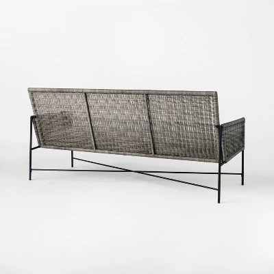 Wicker & Metal X Frame Patio Sofa - Gray - Threshold™ Designed With Studio McGee 6 Wicker & Metal X Frame Patio Sofa - Gray - Threshold™ Designed With Studio McGee - Image 4
